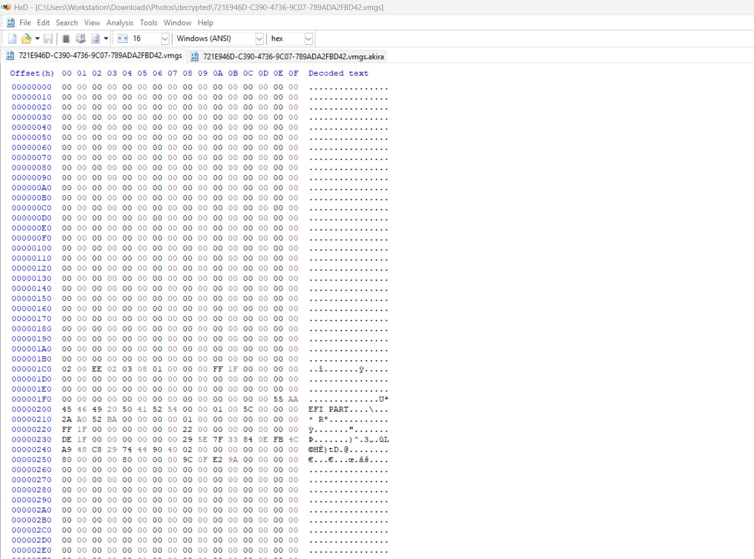 Decrypted VMFS/VMGS File Structure